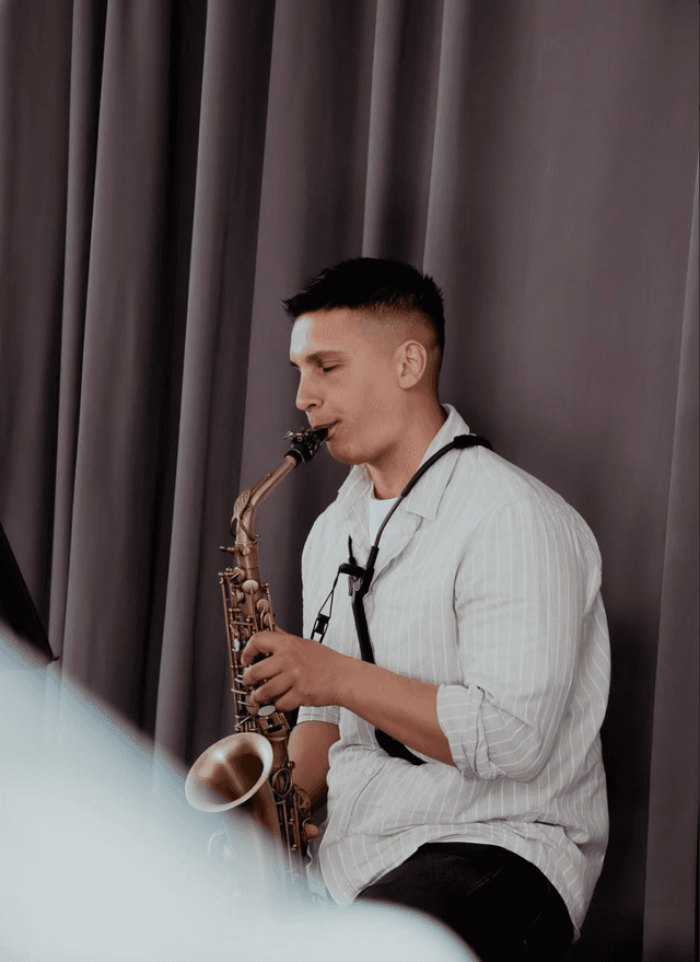 Ivan playing saxophone